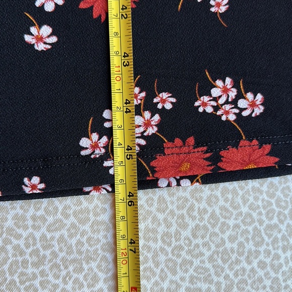 NWOT All in Favor Floral MIDI Dress, black with orange florals - Picture 13 of 16